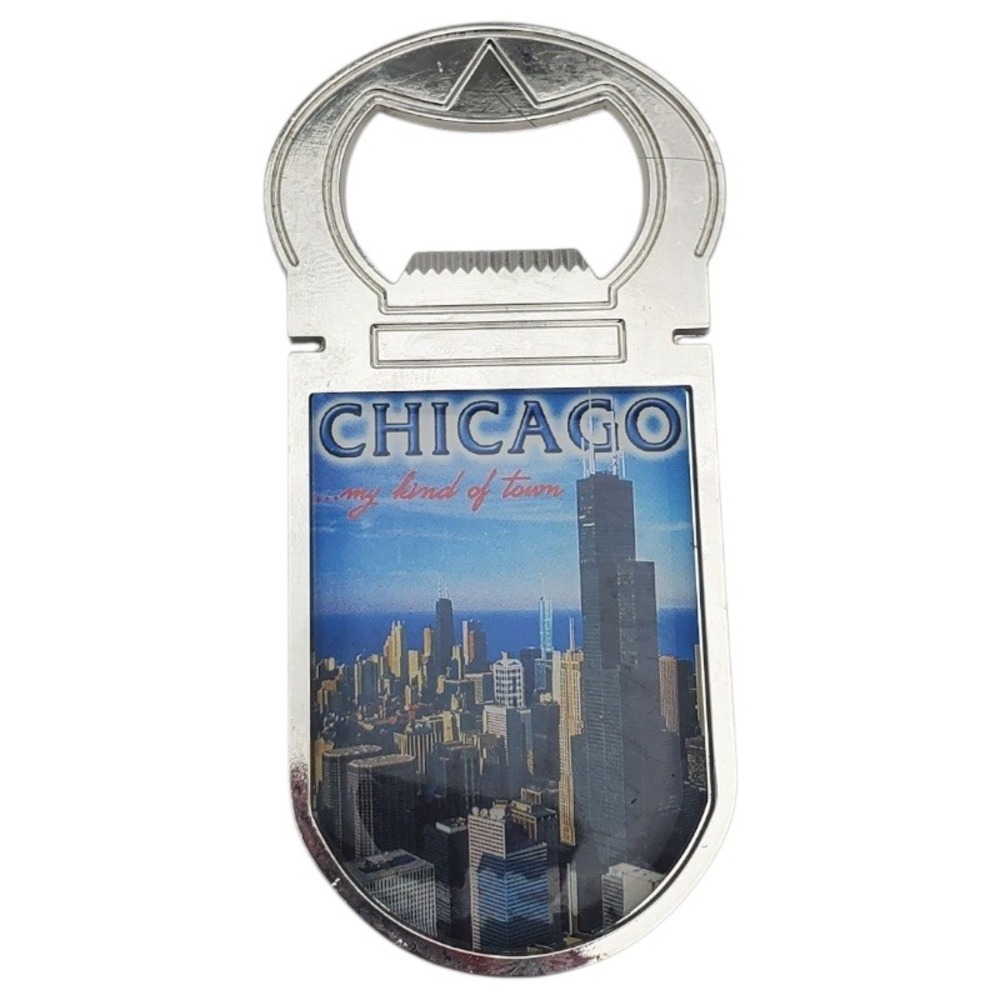 Chicago Skyline Souvenir Bottle Opener Fridge Magnet Travel Gift My Kind of Town